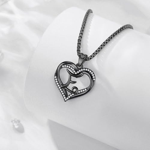 INFUSEU Unique Initial Necklaces for Women Girls Small Heart Letter Jewelry, Meaningful Personalized Gifts - style: E