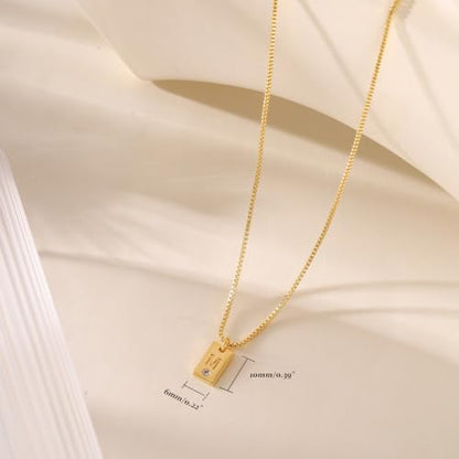 Initial Necklace for Women, Dainty 14K Letter Gold Necklace Choker Name Necklaces Simple custom Initial Necklaces for women Personalized gold Jewelry Gift - color: E