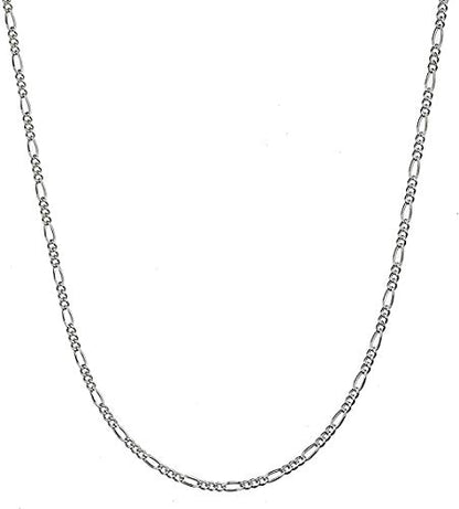 Savlano 925 Sterling Silver 2mm Italian Solid Figaro Link Chain Necklace Comes With a Gift Box for Men & Women - Made in Italy