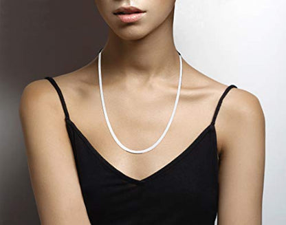 Miabella Italian Solid 925 Sterling Silver, 18Kt Gold Plated 4.5mm Flexible Flat Herringbone Chain Necklace Women, Made in Italy - size: Length 24 Inches, style: sterling silver