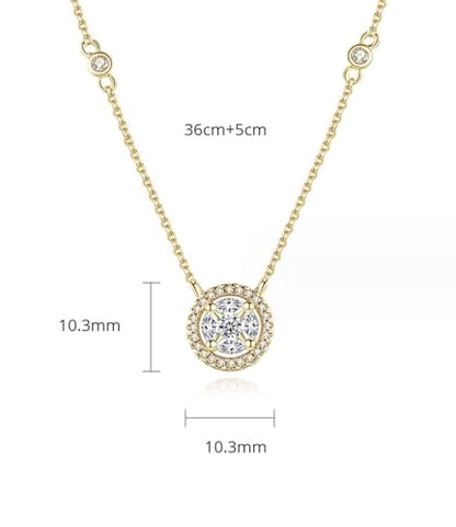 Gold Plated Geometric Style Sparkly Dainty Rectangle Teardrop Shaped AAAAA Australia Crystal with Cubic Zirconia Y Necklace Fashion Jewelry for Women & Teen Girls - color: Round Necklace Gold