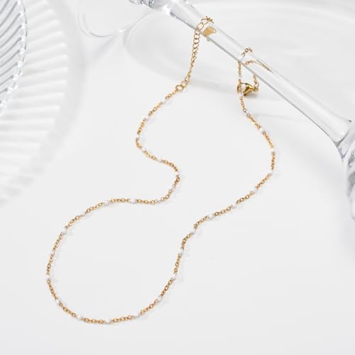Gold Cross Women's Necklace 18K Gold Plated Stainless Steel Handmade Pearl Necklace Gold Paperclip Necklace, Fashion Jewelry Gifts - style: simplicity