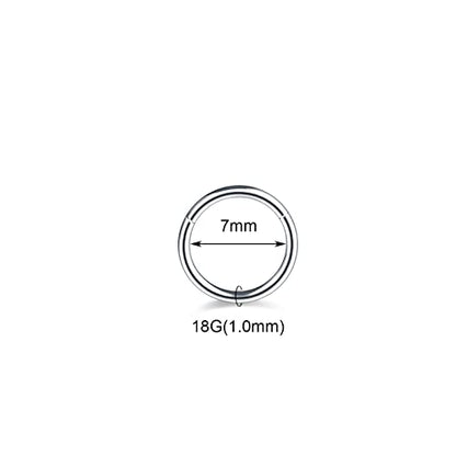 Aumeo 14G 16G 18G 20G Nose Ring Hoop Stainless Steel Hinged Segment Rings Hoops Nose Clicker Ring Tragus Helix Cartilage Daith Rook Earring Piercing Jewelry for Women Men - style: 5pcs 18g 7mm Mixed Colors