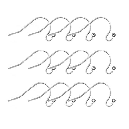 12pcs 20G Pure Titanium Earrings Hooks Ball Dot Ear Wires Hypoallergenic DIY Earrings Findings for Jewelry Making - color: 12pcs Ball dot hooks, size: 12PCS