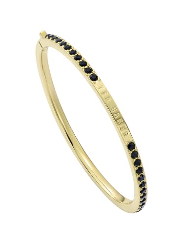 Ted Baker London Claudia Narrow Crystal Hinged Bangle Bracelet for Women - color: Gold/Black