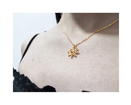 Baydurcan Friendship Anchor Compass Necklace Good Luck Elephant Pendant Chain Necklace with Message Card Gift Card - style: Abstract sun