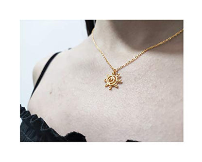 Baydurcan Friendship Anchor Compass Necklace Good Luck Elephant Pendant Chain Necklace with Message Card Gift Card - style: Abstract sun