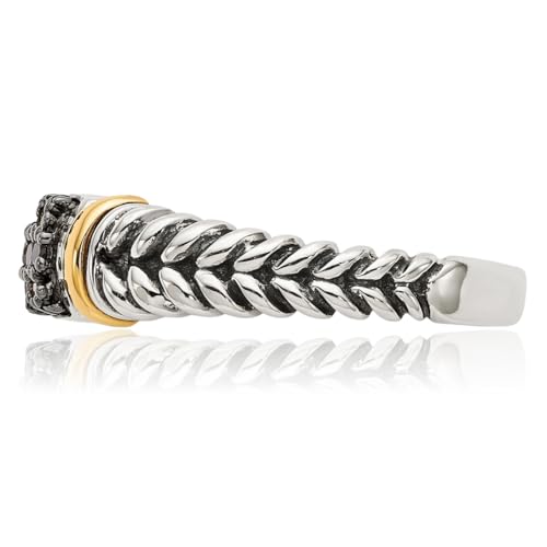 IceCarats 925 Sterling Silver Vintage Black Diamond Statement Fashion Ring