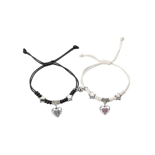 Matching Bracelets for Girlfriend Boyfriend, Couples Bracelets for Her Him, Matching Bracelet for Couples, Friendship Bracelets for Best Friends, Christmas Birthday Valentines Gifts for Women Men - style: Heart