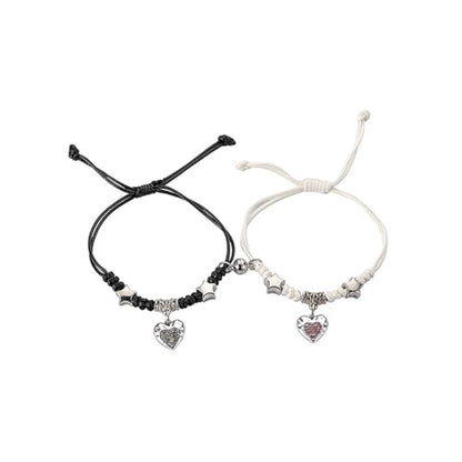 Matching Bracelets for Girlfriend Boyfriend, Couples Bracelets for Her Him, Matching Bracelet for Couples, Friendship Bracelets for Best Friends, Christmas Birthday Valentines Gifts for Women Men - style: Heart