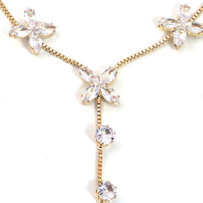 Butterfly Barefoot Sandals Anklet for Women Cubic Zirconia Flower Anklet with Toe Ring Beach Summer Ankle Bracelets Foot Chain Jewelry - color: Gold