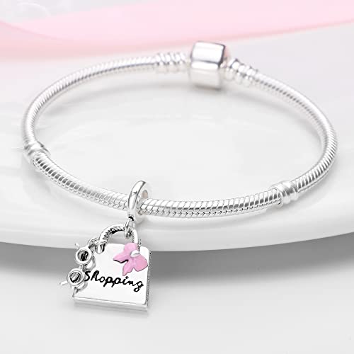 Pandach 925 Sterling Silver Charms for Bracelet&Necklace Dangle Pendant Bead with 5A Cubic Zirconia Stones,Jewelry Beads Gifts for Women - style: Bag and Eyeglass Charm