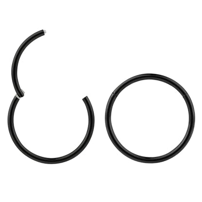 365 Sleepers 2Pcs G23 Titanium 18G (Standard Fit) Hinged Segment Ring Hoop – Implant Grade Nickel Free Septum Nose Lip Helix Tragus Earring Body Piercing Jewelry, 6mm- 13mm - style: 7mm Black