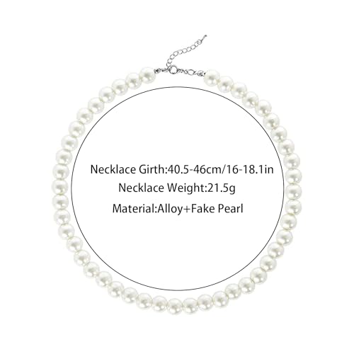Chunky Pearl Choker Necklace - Stackable Statement Wedding Party Jewelry Gift - size: 10mm pearl