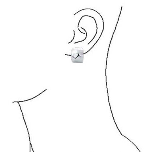 Modern Hammered Dome Half Hoop Clip-On Earrings Silver Gold Plated - color: Grey