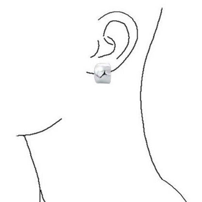 Modern Hammered Dome Half Hoop Clip-On Earrings Silver Gold Plated - color: Grey