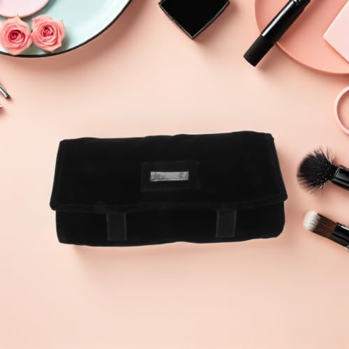 Abaodam Travel Jewelry Roll Bag Organizer with Multi-compartment Design and Portable Convenience, Velvet Material Roll-up Case for Rings and Watches, for Packing in Luggage