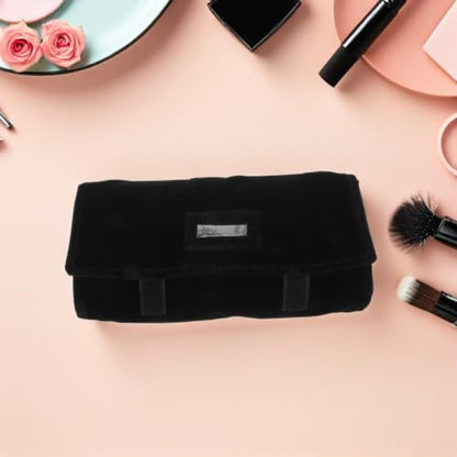 Abaodam Travel Jewelry Roll Bag Organizer with Multi-compartment Design and Portable Convenience, Velvet Material Roll-up Case for Rings and Watches, for Packing in Luggage