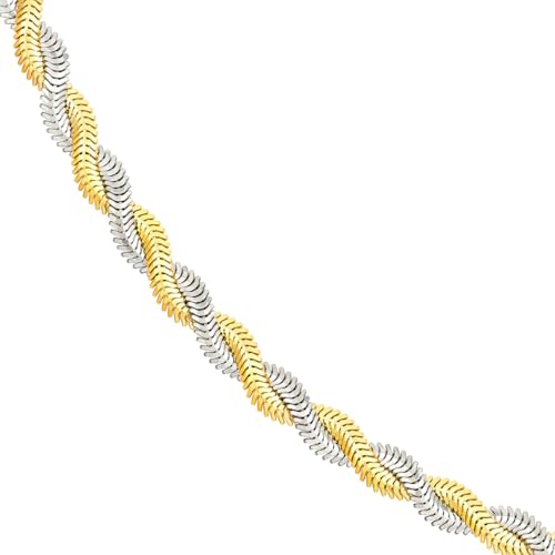 Two-Tone Braided Snake Chain - size: 7.2 Inches