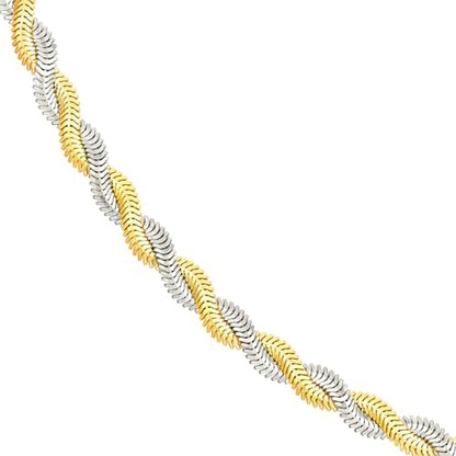 Two-Tone Braided Snake Chain - size: 18.0 Inches
