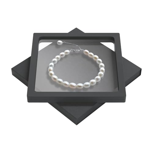 Corben Freshwater Pearl Bracelet for Women AAA+ Quality 6.7-8.4IN With a 2-inch Extension Chain Silver Pearl Bracelet S925 Silver Adjustable Buckle Ladies' Holiday Gifts - color: White, size: 8.0 IN(20cm)