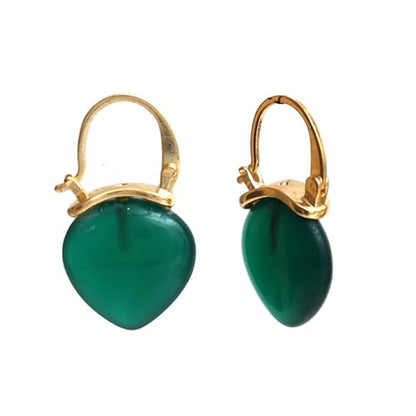 Gempires Handmade Gemstone Dangle Earrings Simple Minimalist Crystal Jewelry Hypoallergenic Gold Plated Uniquie Classic Design Everyday Wear Earrings For Women