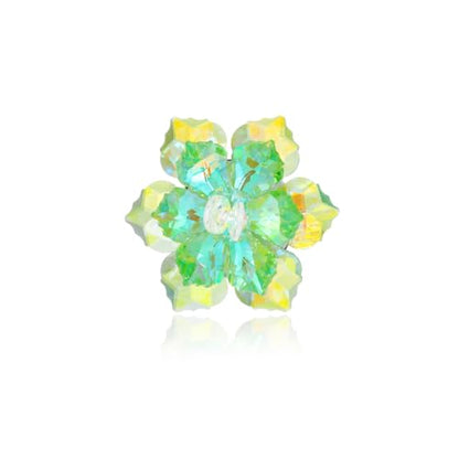 Crystal Flower Brooch Pin for Women Dress Suit Bag Hat Broochs Pins Christmas Brooch Pin Wedding Party Birthday Dance Jewelry Accessories - color: Yellow+Green Crystal Brooch Pin
