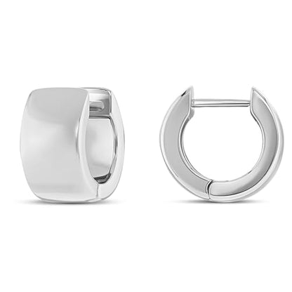 Milla Small Silver Hoop Earrings and Chunky Gold Hoops for Women | Small Chunky Silver Hoops and Thick Gold Hoop Earrings for Women. Available in 14K Gold and Silver Plated Finish - color: Silver - Thick