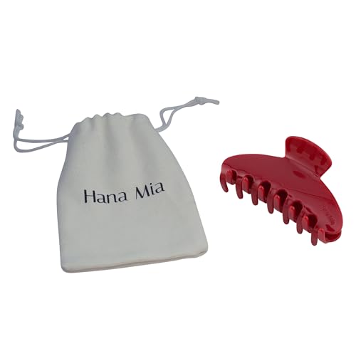 Luxury Red Claw Clip for Women | Our Large 4 Inch Hair Clip Creates Beautiful Half Ups, Secure Updos & Chic Every Day Styles | Premium Acetate Claw with Secure Hold & Snag Free Teeth for Easy Styling - color: Red