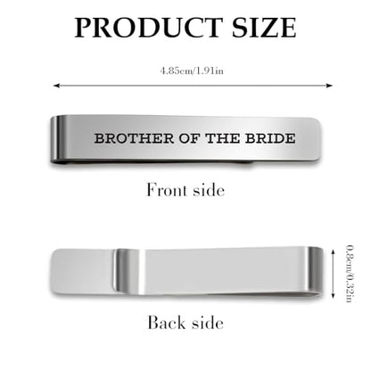 Brother of The Bride Gifts Best Man from Groom Sister Bride Stainless Steel Tie Clip Bar Pin Tie Clips Man of Honor Groomsman Gifts for Wedding Sister Marriage Gift Presents for Men Brothers