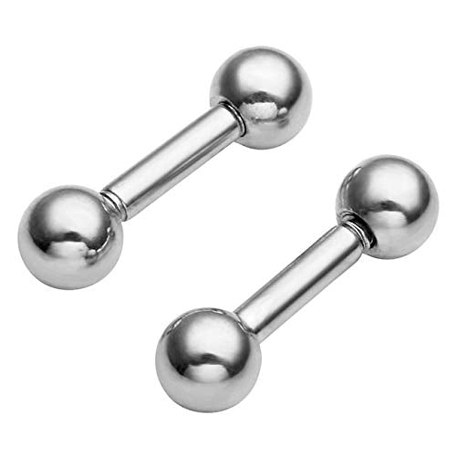 Zysta 4 Pairs Stainless Steel 14/16G Mixed Colors Body Piercing Barbells 6-16mm Post Studs Earring NippleTongue Helix Tragus Cartilage Labret Medusa Lip Eyebrow Straight Bar Ball Screw … - color: 4mm Ball,6mm Post