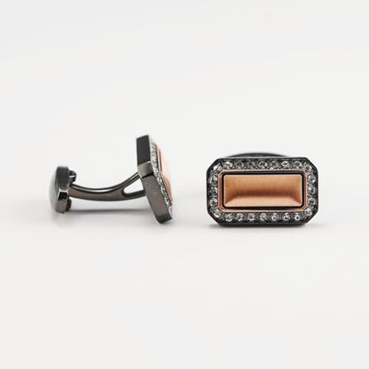 Black Square Men's Cufflinks Studs Set