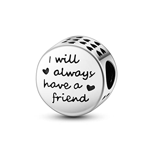 MULA 925 Sterling Silver Charms for Bracelets and Necklace Family Pendants | Airplane Travel Dangle Beads Family Tree Jewelry Charms for Women - color: Friendship Forever Charm