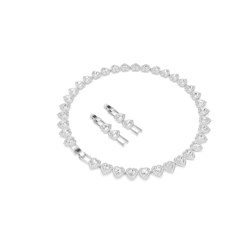 Swarovski Ariana Grande Collection, Clear Crystal & Pearls, Rhodium Finish, Necklaces, Earrings and Bracelets - color: All Around Heart Necklace