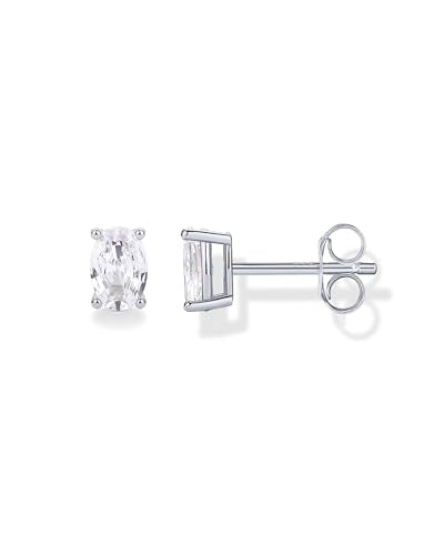 PAVOI 14K Gold Plated 925 Sterling Silver Cubic Zirconia Stud Earrings for Women - Simulated Diamond CZ Earrings - style: Oval 4x6mm