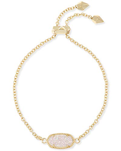 Kendra Scott Elaina Adjustable Chain Bracelet for Women, Fashion Jewelry, Gold-Plated - color: GOLD - IRIDESCENT DRUSY