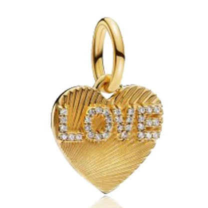 S925 Bead Pendant Charms for Bracelets Necklaces, Compatible with Pandora, Jewelry Making DIY - style: Love Heart