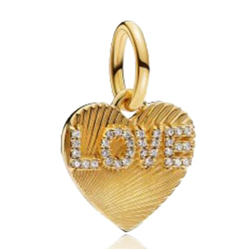 S925 Bead Pendant Charms for Bracelets Necklaces, Compatible with Pandora, Jewelry Making DIY - style: Love Heart