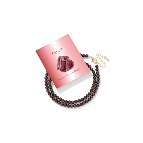 Turquoise Natural Stone Necklace for Women 4mm Handmade Crystal Choker Bead Necklace Gemstone Necklace Healing Crystal Jewelry for Women - color: Garnet 2, size: 4mm