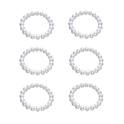 Pingyongchang Elastic Pearl Bracelet Stackable Stretch Bracelet Wedding Accessories Bridesmaid Bracelet 8MM Faux Pearl Bracelet Bridal Party Prom Beaded Bracelet - color: 3pcs