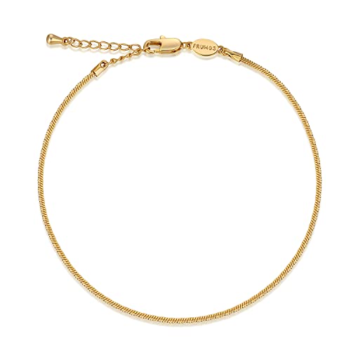 FRUMOS Dainty Layering Bracelets for Women 18 k Gold Plated Fashion Adjustable Chunky Cuban Paperclip Link Chain Bracelets Jewelry for Women Gift - color: Square snake bracelet