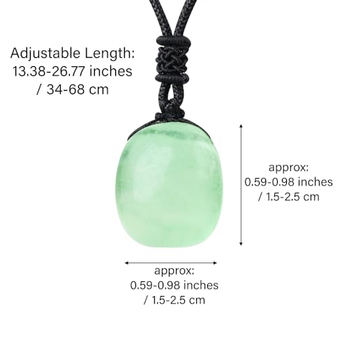 Anjiucc Natural Gemstone Tree of Life Black Obsidian/Golden Obsidian Pendant Necklace for Male and Female Necklace - color: Green Fluorite