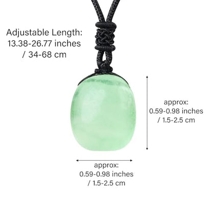 Anjiucc Natural Gemstone Tree of Life Black Obsidian/Golden Obsidian Pendant Necklace for Male and Female Necklace - color: Green Fluorite