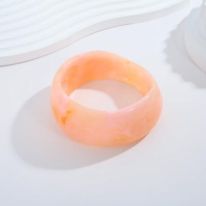 Chunky Acrylic Bangles Bracelets For Women Geometric Acrylic Resin Acetate Mottled Wide Bangle Bracelet Statement Colorful Bangles for Party - color: 04-wide bangle