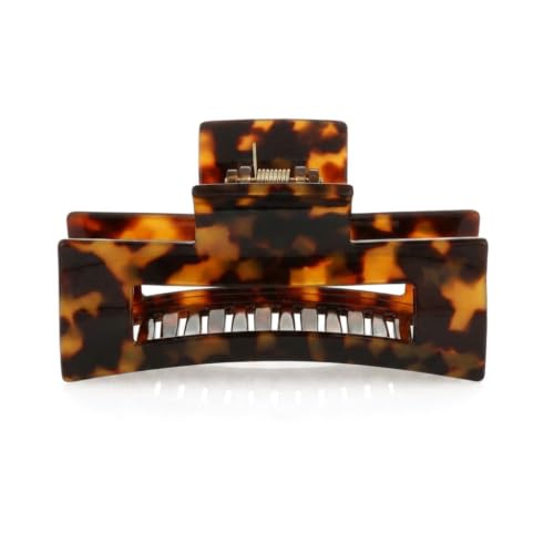 France Luxe Large Cutout Rectangle Claw Clip, Handmade in France, Tokyo | For Thick, Curly & Long Hair, Gentle Secure Grip, Lightweight All-Day Comfort, Cellulose Acetate, Hair Accessory - color: Tokyo