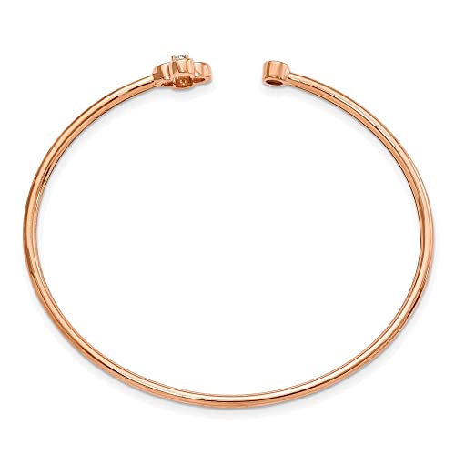 14k Rose Gold 0.17Ct Lab Grown Diamond Bangle Bracelet VS-SI Clarity, G-H Color