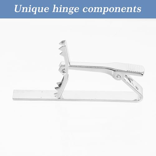 5 Pack Silver Tie Clips for Men, Men's Tie Clips Classic Ties Clip Silver with Adjustable Clasp Necktie Ties Bars Men TieAccessories for Professional Office Formal Events Wedding
