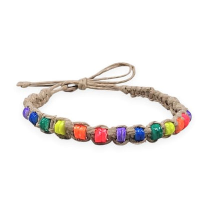 BlueRica Hemp Anklet with Puka Shell Beads - style: Multi