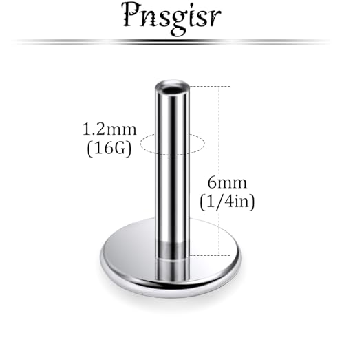 F136 Titanium 20/18/16G Threaded/Threadless Flat Earring Back Converter Kit Nose Lip Rings Medusa Labret Flatback Posts Cartilage Helix Conch Tragus Stud Piercing Jewelry Bar for Women Men - color: Threadless, size: 16g, 1/4in