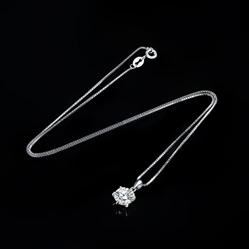 JewelryPalace Round 1ct 2ct 3ct Cubic Zirconia Solitaire Pendant Necklace for Women, 925 Sterling Silver 14k White Gold Plated Necklaces for Her, Classic Simulated Diamond Jewelry Set, 18 Inches chain - color: D-2ct-CZ-Sterling Silver